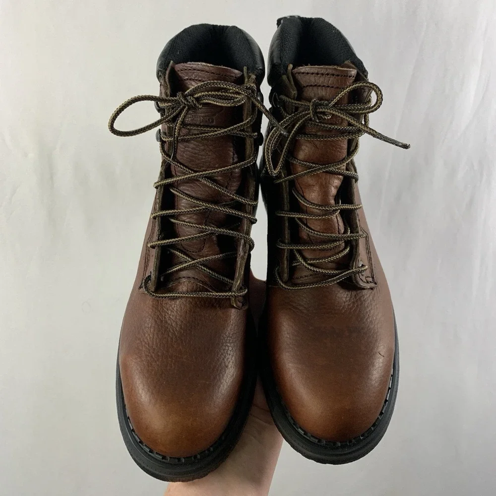 Red Wing Mens Leather Soft Toe EH Work Boots Size 7 B (Narrow) Lug Sole ASTM USA